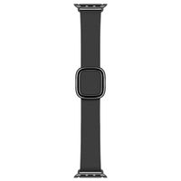 Apple Leather Band Modern Buckle Apple Watch Series 1 t/m 9 / SE (38/40/41 mm) | Series 10 (42 mm) - Maat S - Zwart