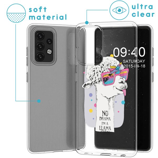 imoshion Design hoesje Samsung Galaxy A52(s) (5G/4G) - Llama - Wit