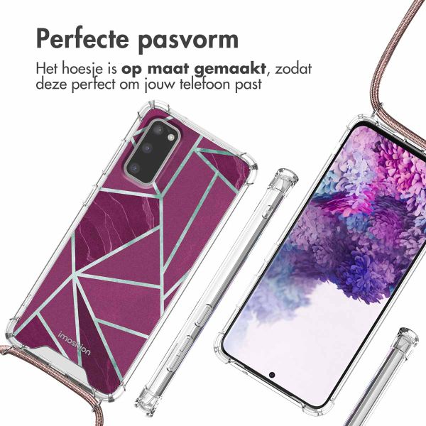 imoshion Design hoesje met koord Samsung Galaxy S20 - Bordeaux Graphic