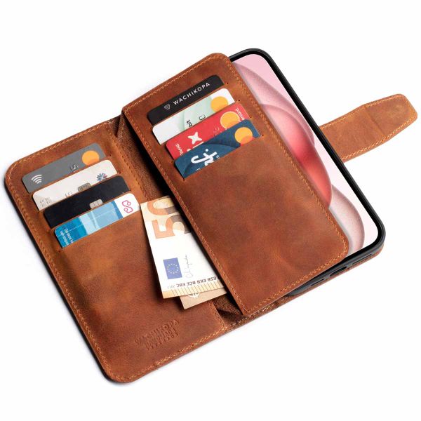 Wachikopa Multi Wallet Bookcase iPhone 15 - Camel