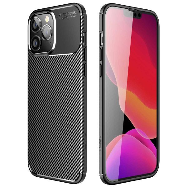 imoshion Carbon Softcase Backcover iPhone 14 Pro Max - Zwart