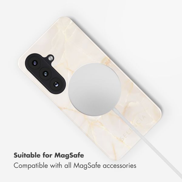 Selencia Vivid Back Cover with MagSafe Samsung Galaxy S26 Plus - Golden Beige Marble