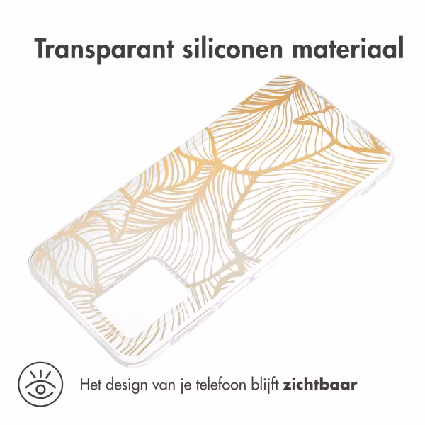 imoshion Design hoesje Motorola Moto G54 - Golden Leaves Transparant