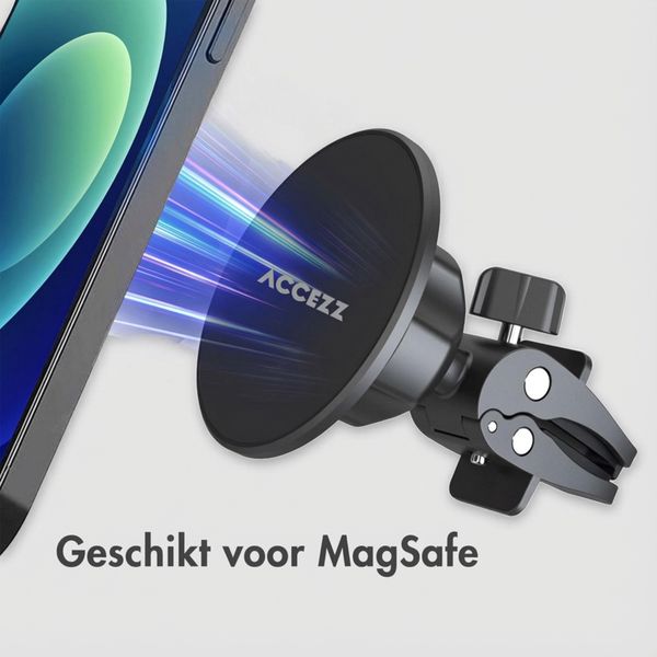 Accezz Telefoonhouder auto - MagSafe - Inclusief Magnetische Cirkel - Ventilatierooster - Zwart - Apple iPhone 14 Pro Max