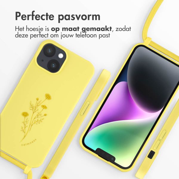 imoshion Siliconen design hoesje met koord Apple iPhone 14 - Flower Yellow