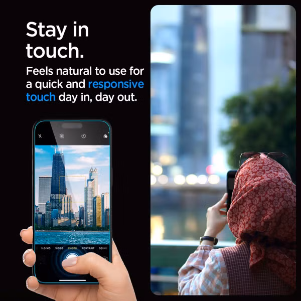 Spigen GLAStR Privacy EZ Fit Screenprotector + Applicator Apple iPhone 15 Pro