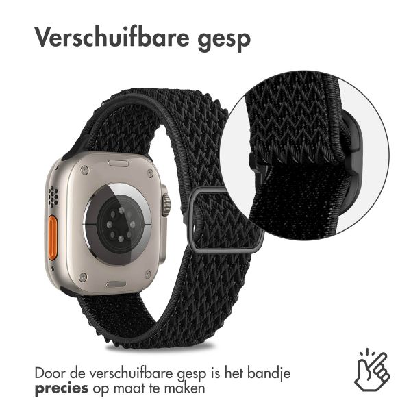 imoshion Elastisch nylon bandje Apple Watch Series 1-10 / SE / Ultra (2) - 42/44/45/46/49 mm - Zwart