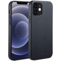 Accezz Leather Back Cover with MagSafe Apple iPhone 12 (Pro) - Onyx Black