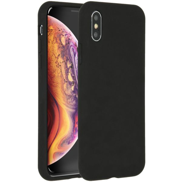 Accezz Liquid Silicone Backcover iPhone Xs / X - Zwart