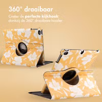 imoshion 360° Draaibare Design Bookcase Apple iPad 6 (2018) 9.7 inch / iPad 5 (2017) 9.7 inch - Yellow Flowers