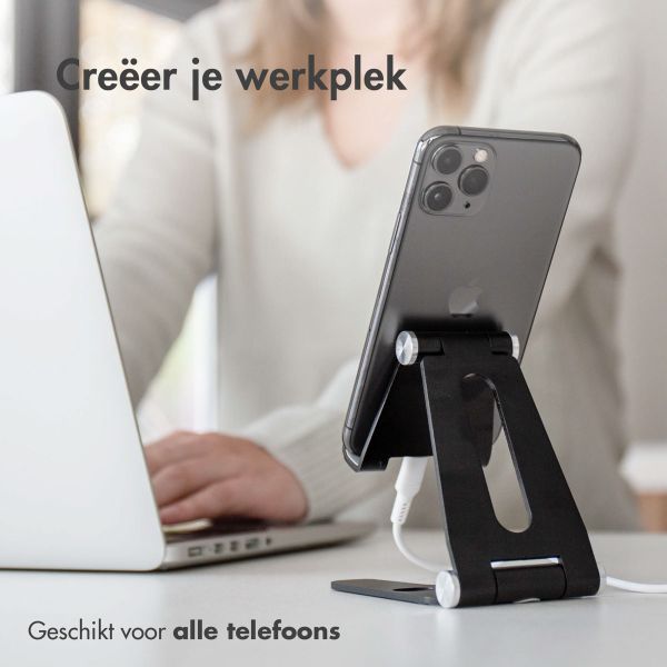 imoshion Telefoonhouder bureau iPhone 12 Mini - Tablethouder bureau - Verstelbaar - Aluminium - Zwart