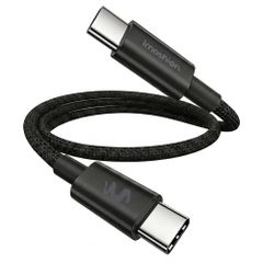 imoshion Braided USB-C naar USB-C kabel 100W - 0,25 meter - Zwart