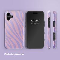 Selencia Vivid Tough Backcover met MagSafe iPhone 16 - Zebra Light Pink Lilac