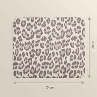 Selencia Sabi Kunstleren Muismat met Panterprint - 20 x 24 cm - Soft Ivory