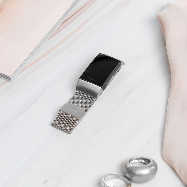 imoshion Milanees magnetisch bandje Fitbit Luxe - Maat M - Zilver