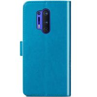 Klavertje Bloemen Bookcase OnePlus 8 Pro - Turquoise