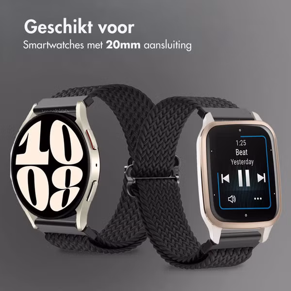 imoshion Nylon geweven bandje Samsung Galaxy Watch 7 40/44 mm - Zwart