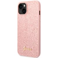Guess Glitter Flakes Backcover Apple iPhone 14 - Roze