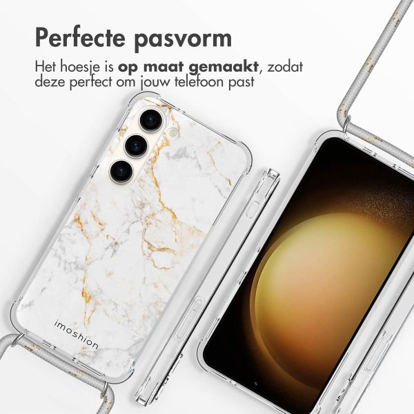 imoshion Design hoesje met koord Samsung Galaxy S23 - White Marble