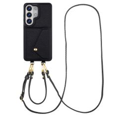 Selencia Sera Phone Case with Cord and Envelope Card Holder Samsung Galaxy S26 Ultra - Black