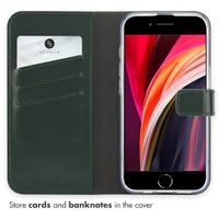 Selencia Genuine Leather Book Case Apple iPhone 17e / 16e - Green