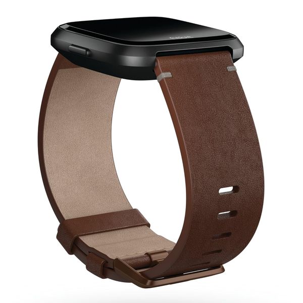Fitbit Leather band Fitbit Versa / Versa 2 / Versa Lite - Maat L - Cognac