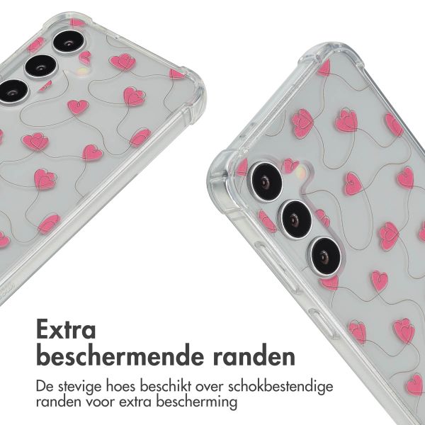 imoshion Design hoesje met koord Samsung Galaxy S24 - Dusty Rose Connected Hearts