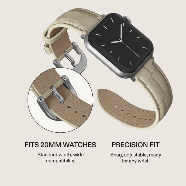 Burga Genuine Leather Band Apple Watch | 38/40/41/42 mm - Buttermelt / Silver