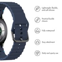 imoshion Wave Silicone Band Samsung Galaxy Watch 4 / 5 / 6 / 7 / FE (20 mm) - Dark Blue