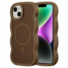 Selencia Wavy Backcover met MagSafe Apple iPhone 14 / 13 - Mocha Brown