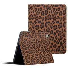 Selencia Sabi Bookcase met panterprint Apple iPad 11 (2025) 11 inch A16 / iPad 10 (2022) 10.9 inch - Mocha Brown