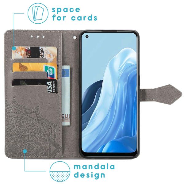 imoshion Mandala Bookcase Oppo Find X5 Lite 5G - Grijs