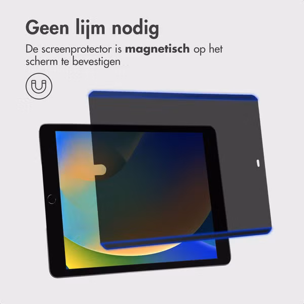 Accezz Magnetische Privacy Screenprotector Apple iPad 9 (2021) 10.2 / iPad 8 (2020) 10.2 / iPad 7 (2019) 10.2 / Air 3 (2019) / Pro 10.5 (2017)