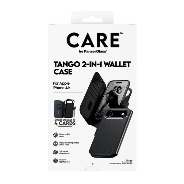 CARE by PanzerGlass Tango 2 in 1 Wallet Case MagSafe Apple iPhone Air - Zwart