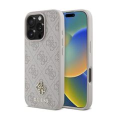 Guess 4G Metal Logo Backcover MagSafe Apple iPhone 16 Pro - Roze