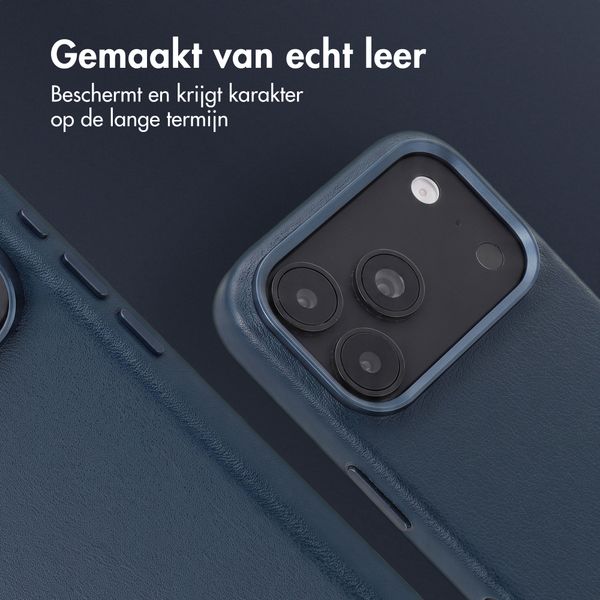 Accezz MagSafe Leather Backcover Apple iPhone 18 Pro / 17 Pro - Nightfall Blue