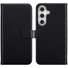 Selencia Echt Leren Bookcase Samsung Galaxy S25 FE - Zwart