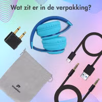imoshion Draadloze Kinderkoptelefoon LED Light - Decibelbegrenzer - Met AUX kabel - Cobalt Blue / Soft Blue