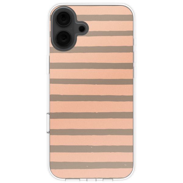 imoshion Design hoesje Apple iPhone 16 - Striped peach reverse