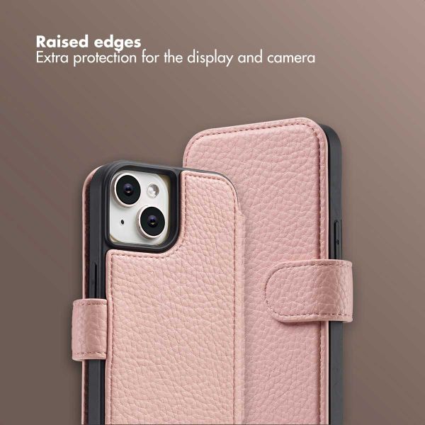 Selencia Riva Bookcase with MagSafe and phone strap Apple iPhone 15 - Old Pink