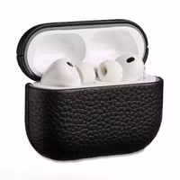 Accezz Echt Leren Case voor de Apple AirPods Pro 3 - Zwart