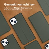 Accezz Premium Leather Slim Bookcase Apple iPhone 13 - Groen