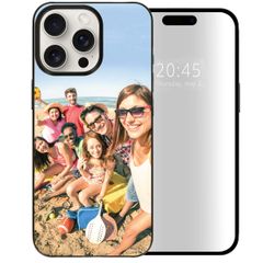 Ontwerp je eigen iPhone 15 Pro Max hardcase hoesje - Zwart