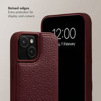 Selencia Nova Phone Case with Cord and Card Holder Apple iPhone 15 - Bold Burgundy