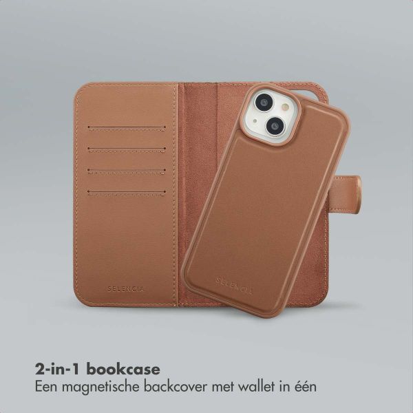 Selencia Olyn Uitneembare Bookcase met MagSafe Apple iPhone 15 - Bruin