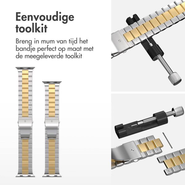imoshion Stalen bandje Apple Watch Series 1 t/m 11 / SE / Ultra (44/45/46/49 mm) - Zilver / Goud