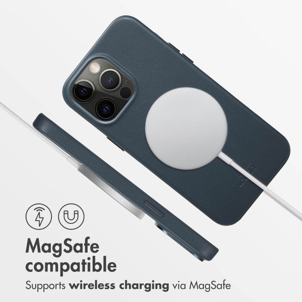 Accezz Leather Back Cover with MagSafe Apple iPhone 14 Pro Max - Nightfall Blue