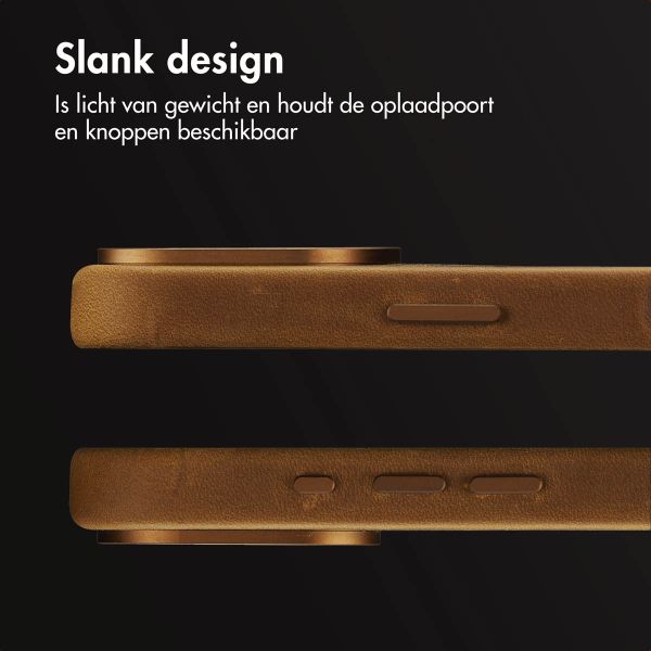 Accezz Vintage Leather Magsafe Backcover Apple iPhone 16 Pro - Tabacco Cognac