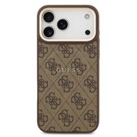 Guess Classic 4G Logo Backcover met MagSafe Apple iPhone 17 Pro - Bruin