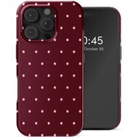 Selencia Vivid Back Cover with MagSafe Apple iPhone 16 Pro Max - Happy Dots Burgundy
